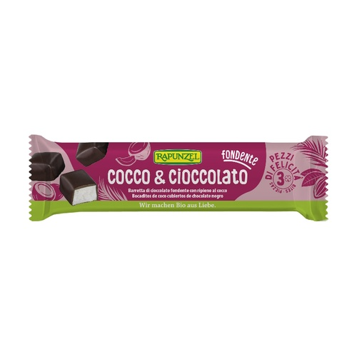 Kokos- und Zartbitterschokoladenriegel Rapunzel 50 g