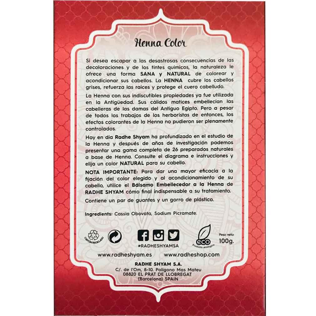 Proszek henny w kolorze jasnego mahoniu Radhe Shyam 100 g