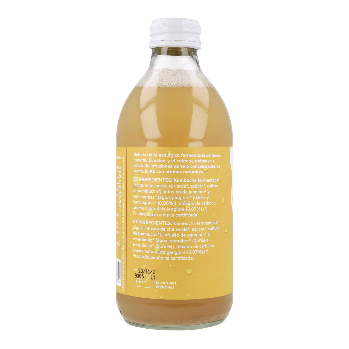 Pack 12x Kombucha ECO Jengibre y lemongrass Planeta Huerto 330 ml