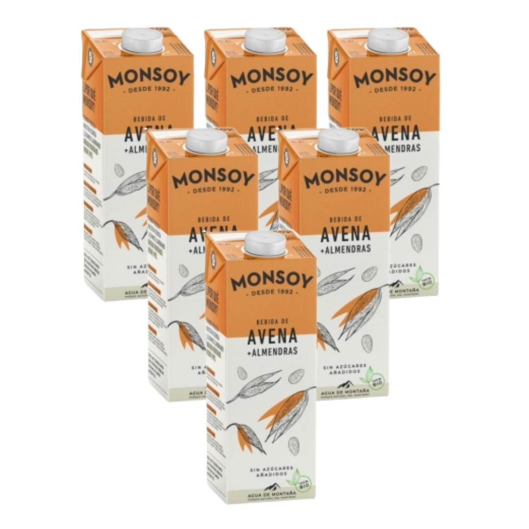 6er-Pack BIO-Getränk aus Hafer und Mandeln Monsoy 1 l