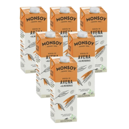 6er-Pack BIO-Getränk aus Hafer und Mandeln Monsoy 1 l