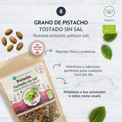 Roasted pistachio kernel, unsalted Eco Planeta Huerto 250 g