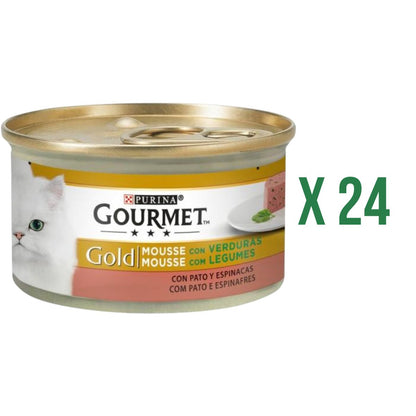 Opakowanie 24 x GOURMET GOLD Mousse Mokra karma Kaczka i szpinak 85 g