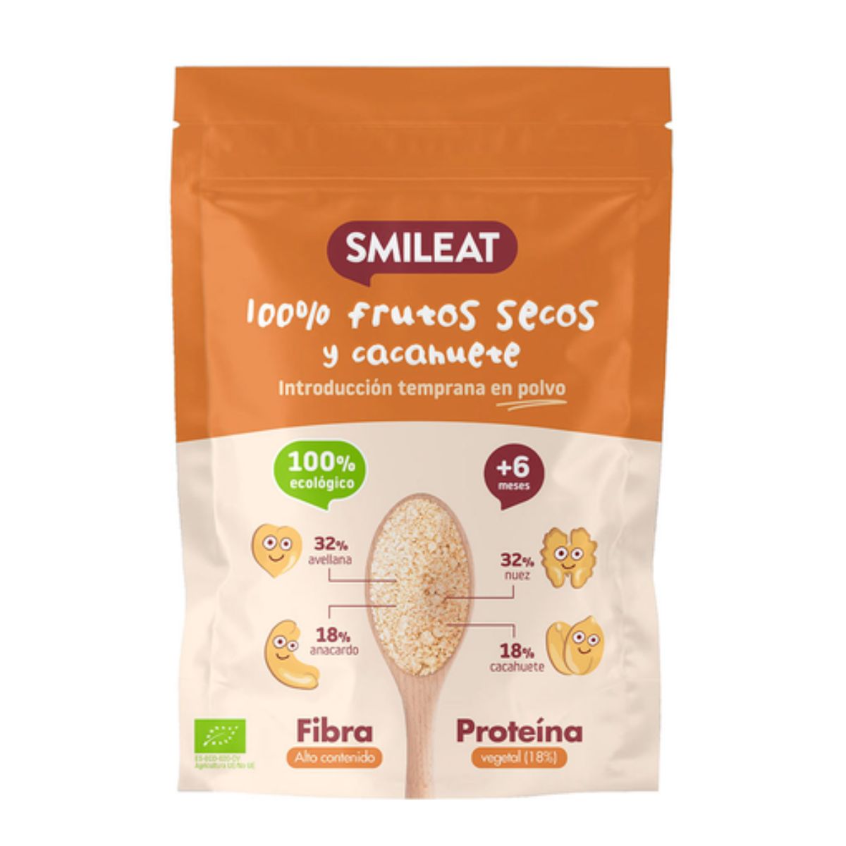 Mix Frutos Secos y Cacahuete en Polvo Bio Smileat 200g