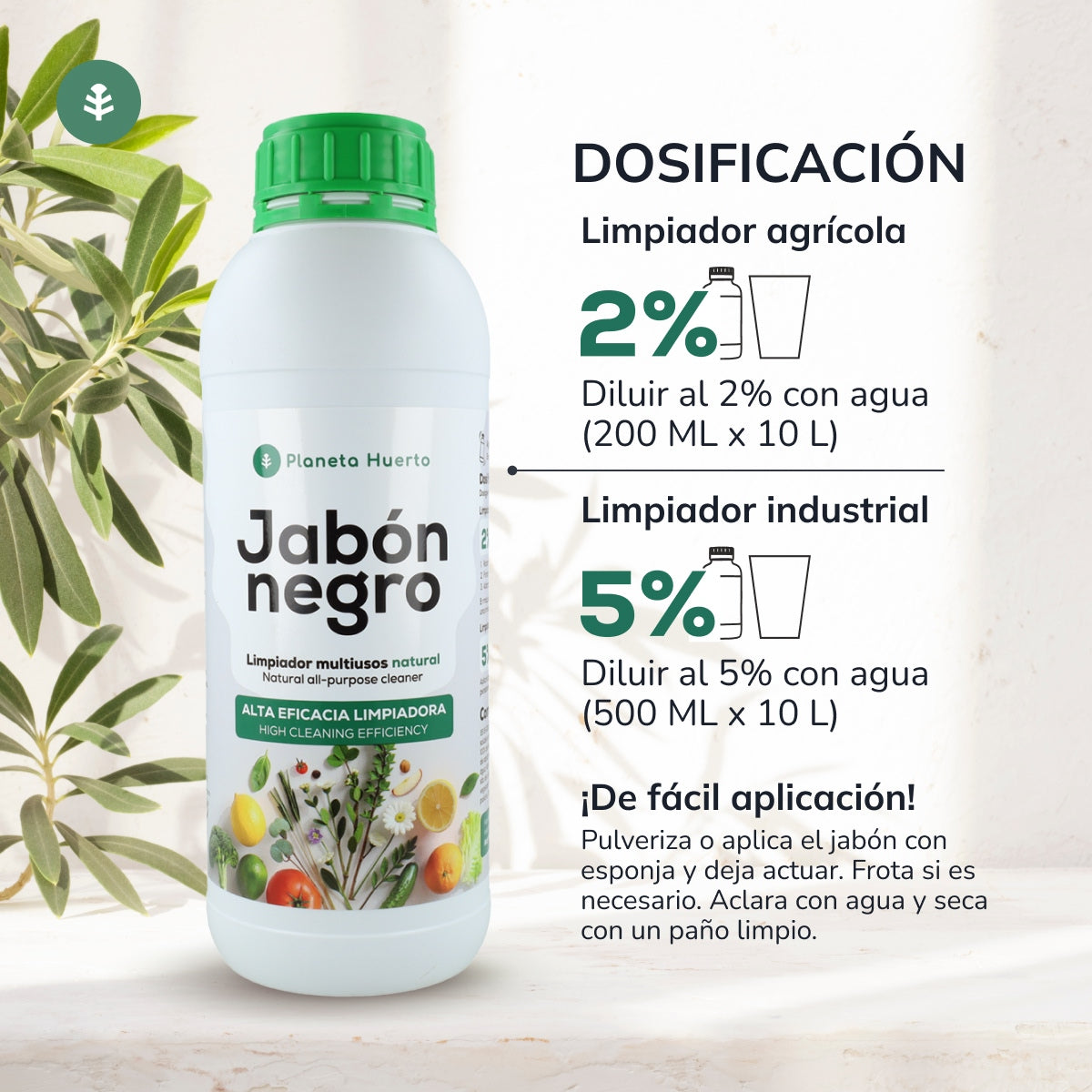 Zwarte potaszeep Planeta Huerto 5 L