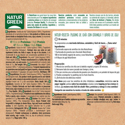 Semillas de Chia Bio, NaturGreen, 500 g