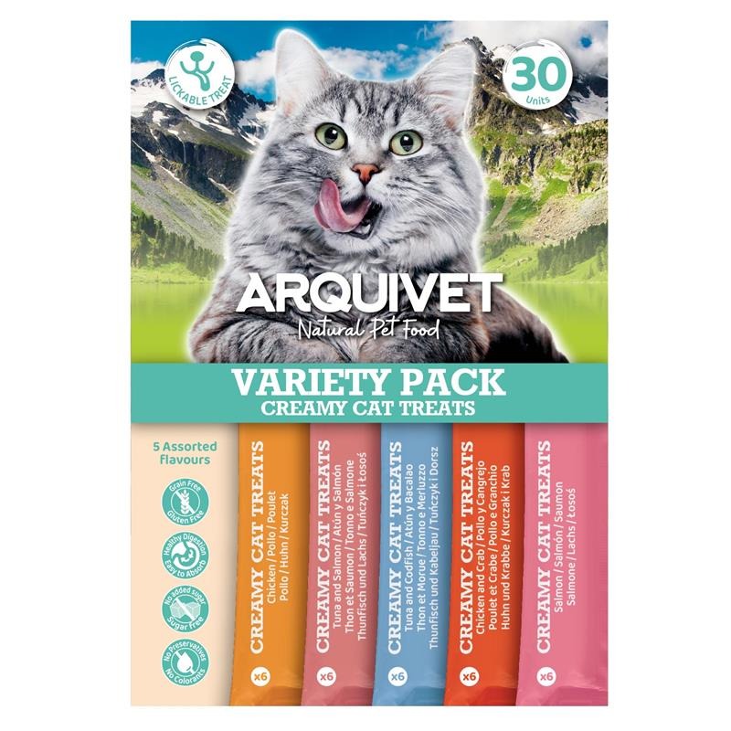 Creamy Cat Treats Snack cremoso Variety Pack Arquivet 30 pz