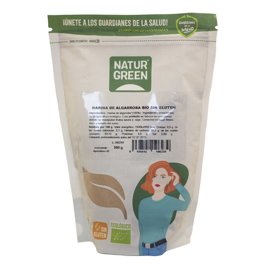 Glutenvrije biologische johannesbroodmeel NaturGreen 500 g