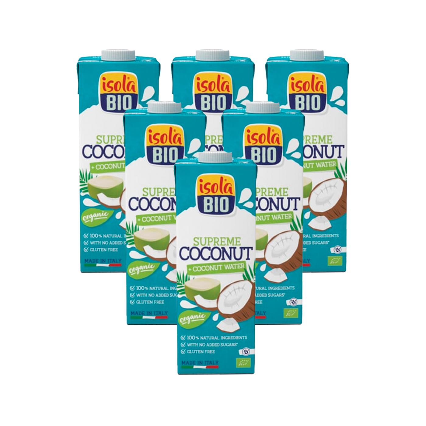 Pack 6 uds Bebida de Coco Supreme Bio Isola Bio 1L