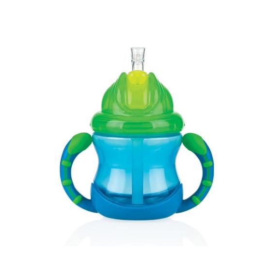 Flip-It™-mugg för barn med dubbla handtag, blå, 240 ml +12M Nûby