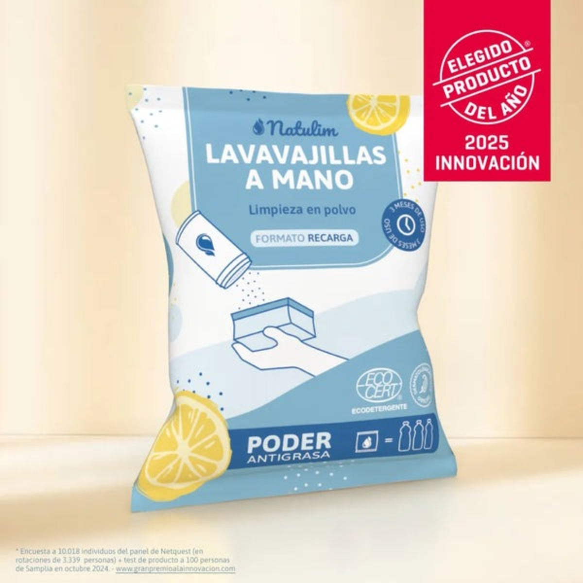 Poudre à vaisselle à la main au citron Natulim 250 g