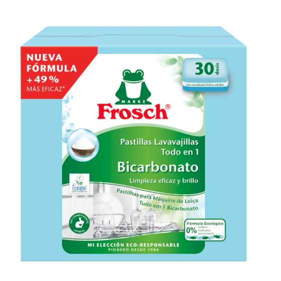 Paquet de 8 boîtes de 30 pastilles pour lave-vaisselle Frosch.