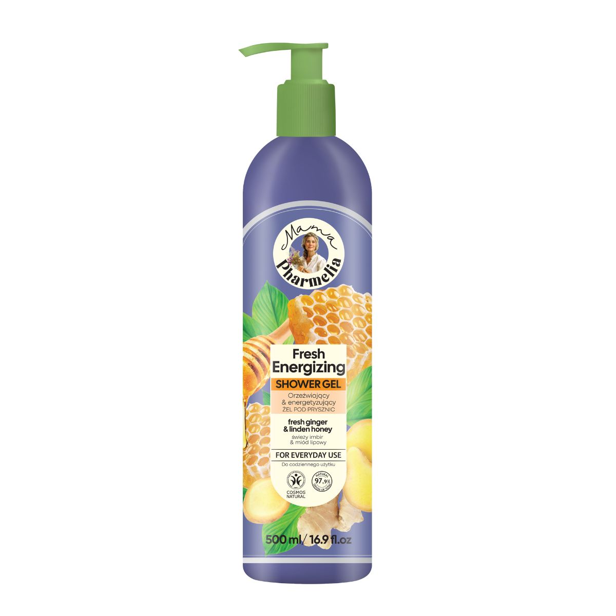 Gel doccia energizzante con zenzero e miele di tiglio, Mama Pharmelia, 500 ml