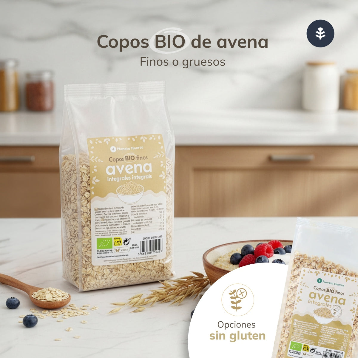 Flocons d'avoine sans gluten ECO Planeta Huerto 1,5 kg