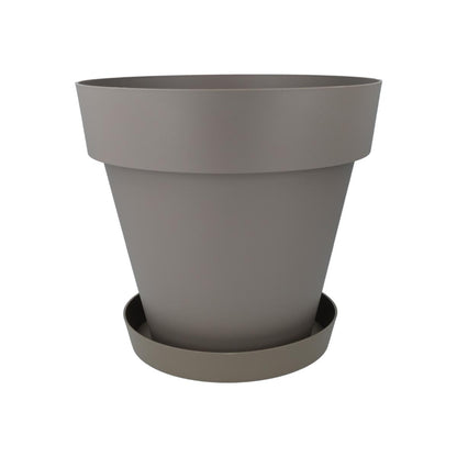 Zestaw doniczka z podstawką w kolorze taupe Tes 22 x 20 cm