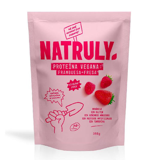 Natruly Veganes Protein Himbeere Erdbeere, 350 g