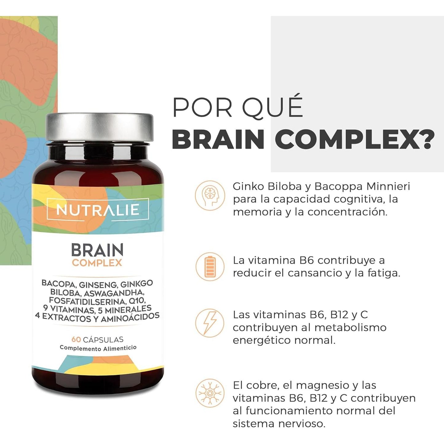 Nutralie Brain Complex Noötropicum voor mentale alertheid 60 capsules
