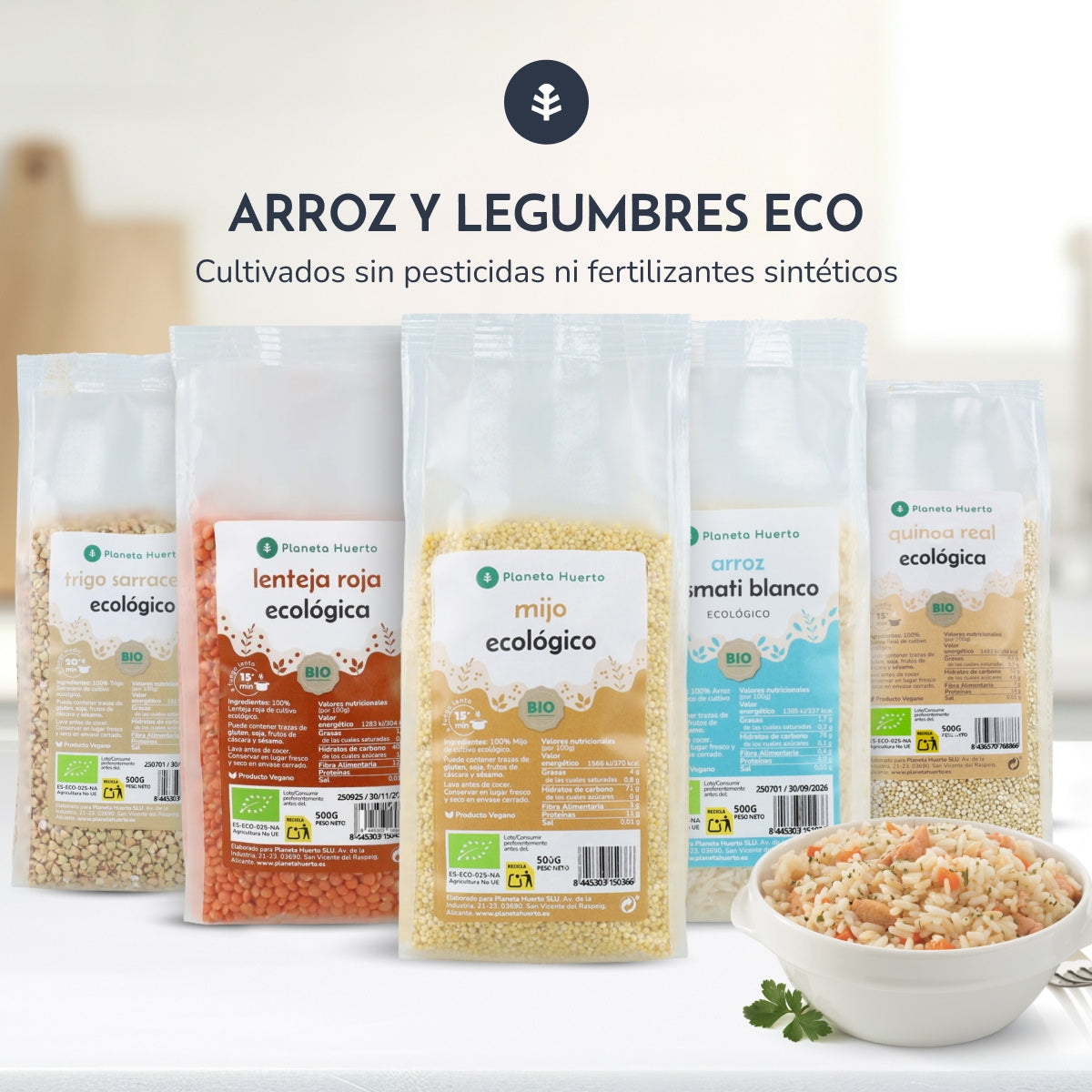 Packung 2x Rote Linsen ECO Planeta Huerto 500 g