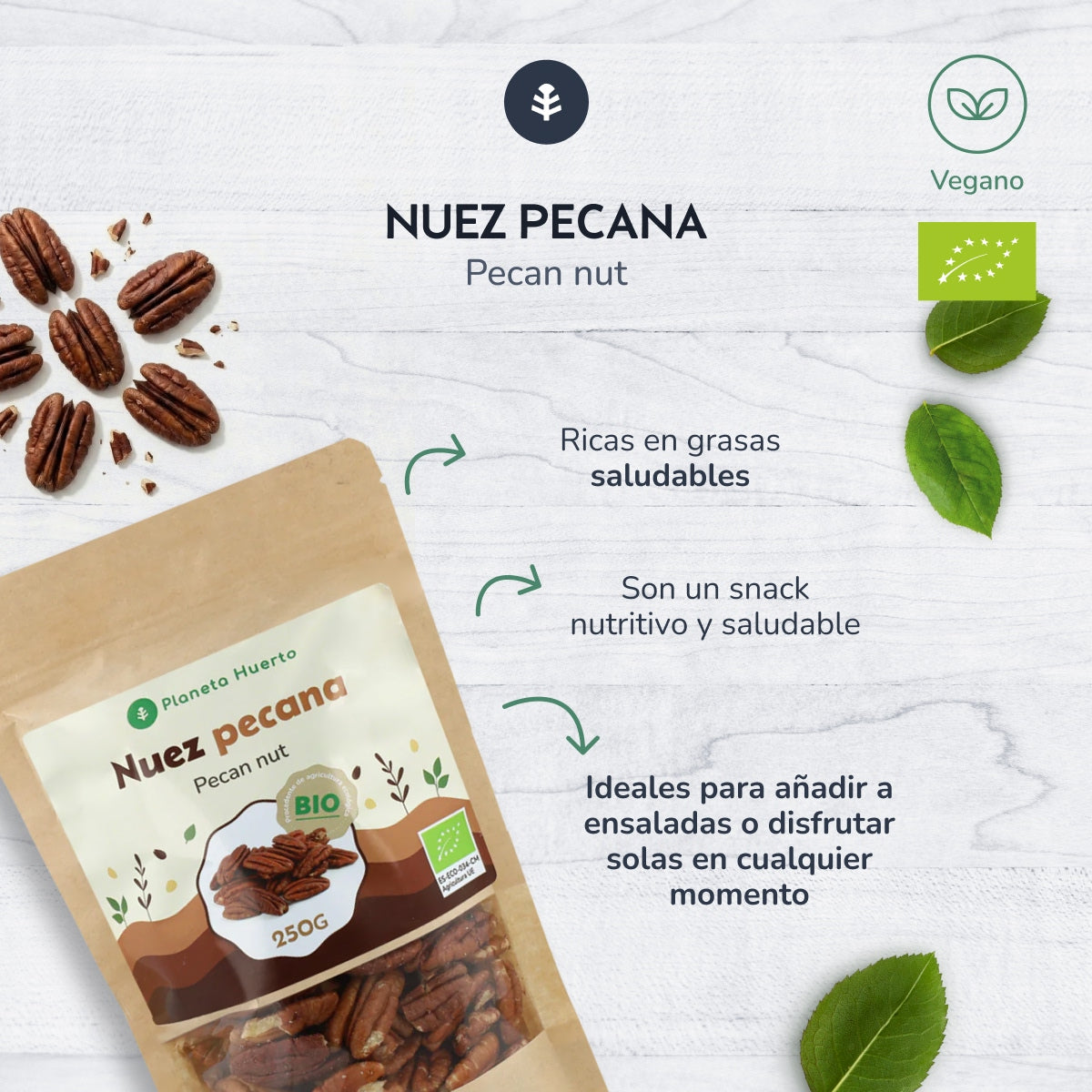 Pecannoten ECO Planeta Huerto 250 g