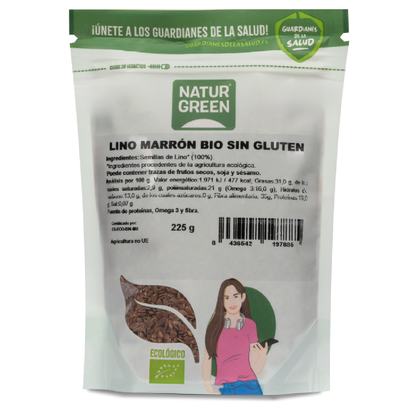 Biologische bruine lijnzaad NaturGreen 225 g