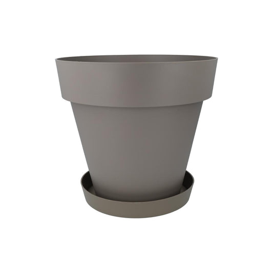 Pack pot avec soucoupe couleur taupe Tes 18 x 15 cm