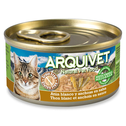 Witte tonijn en ansjovis in saus Arquivet 80 g Natvoer voor katten