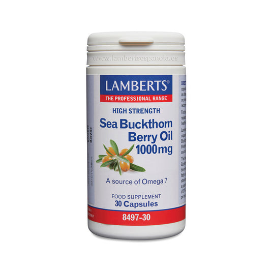 Sea Buckthorn Fruit Oil 1000 mg rich in Omega 7, Lamberts, 30 capsules