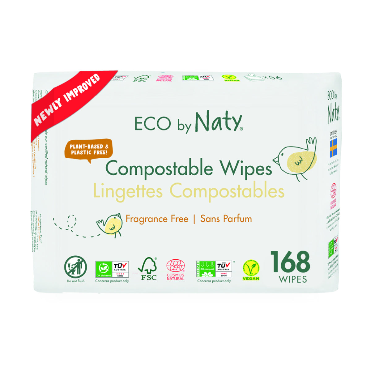 Pack 3 Toallitas compostables Naty  3x56 uds