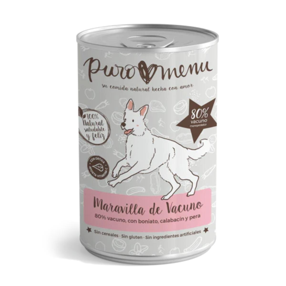 Natvoer Barf voor honden Maravilla van biologisch rundvlees Puromenu 800 g