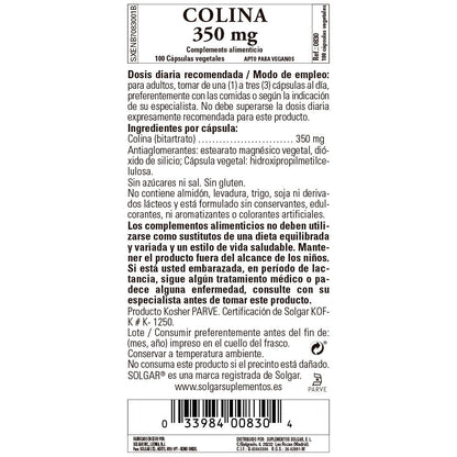 Choline, 100 capsules van 350 mg