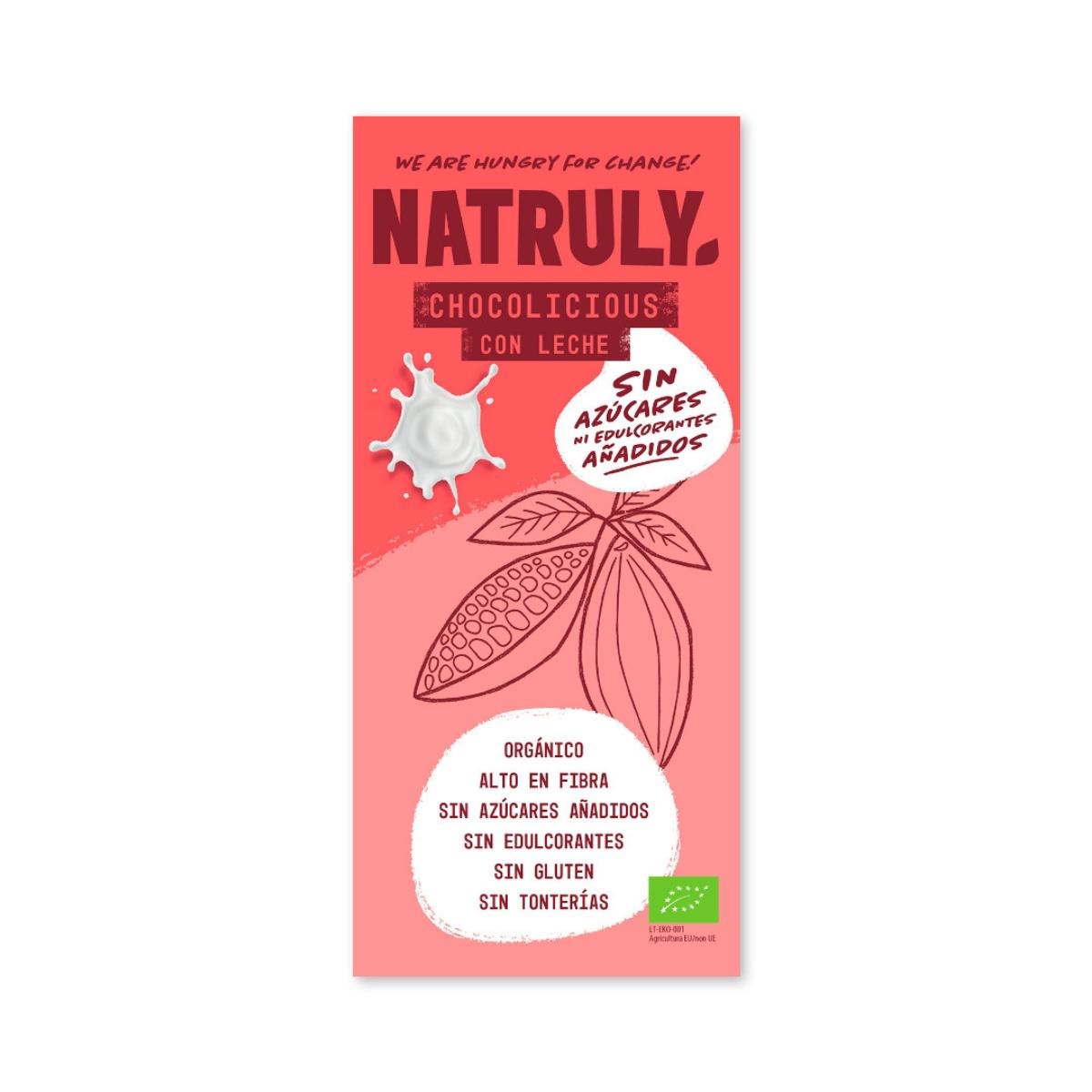 Tablette de chocolat au lait Chocolicious BIO Natruly 85 g