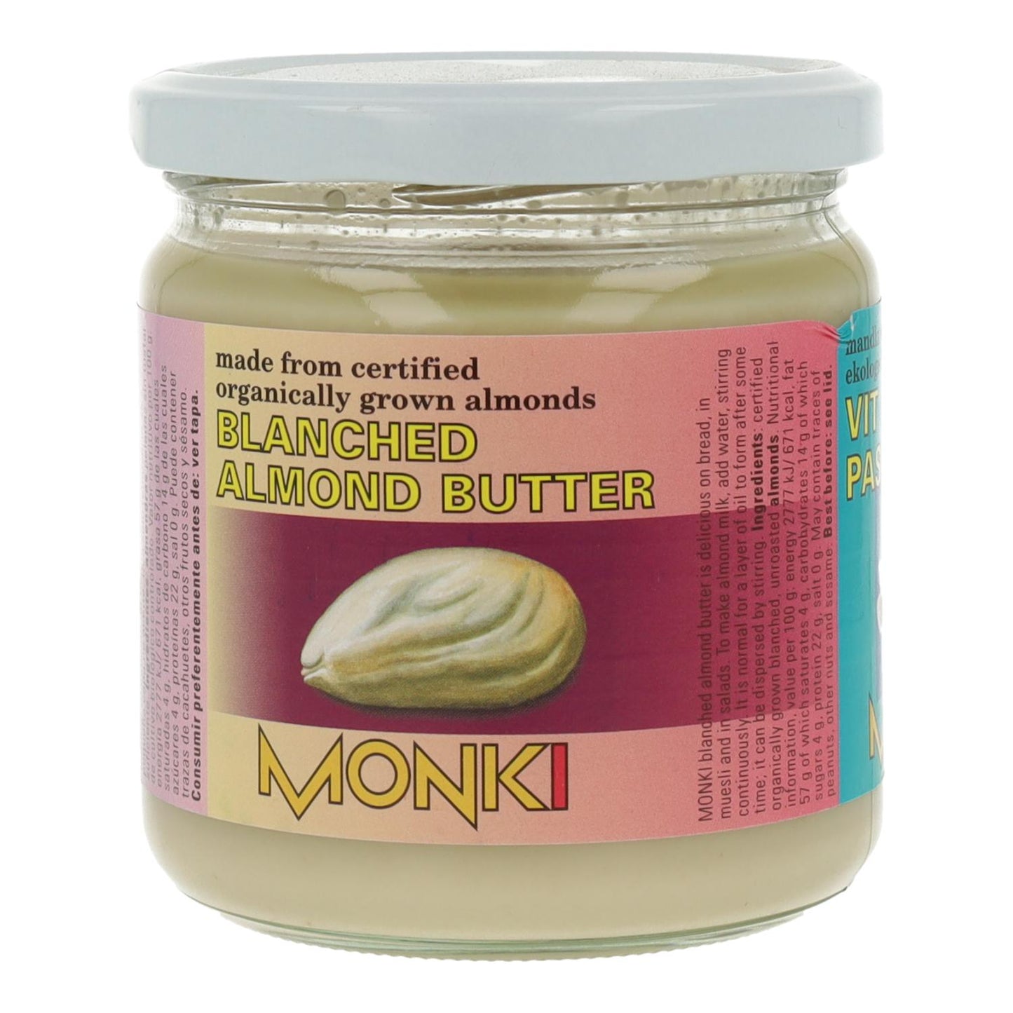 Crème d'amandes blanches bio Monki, 330 g