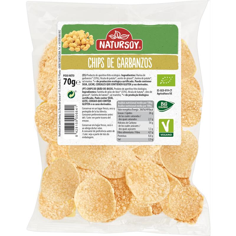 Ökologische Kichererbsenchips, 70 g. Natursoy