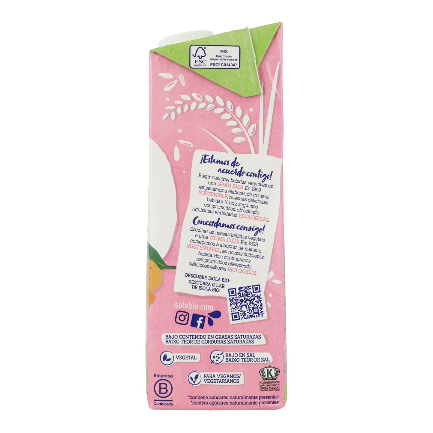 Bevanda di riso e mandorle Bio Isola BIO 1 L