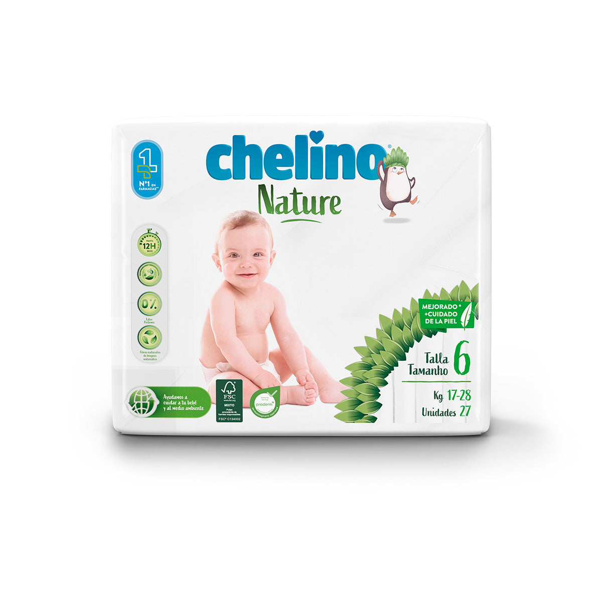 Pieluchy T6 17-28 kg Chelino Nature 27 sztuk