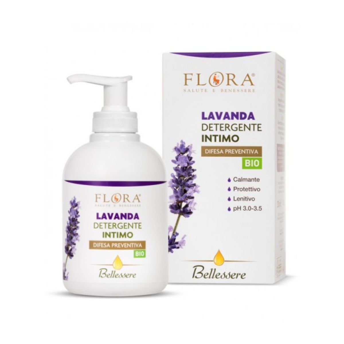 FLORA Lavender Intimate Gel. Soothes, protects and softens. 250 ml