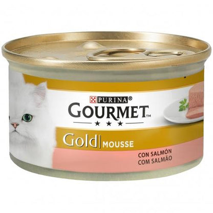 Confezione da 24 GOURMET GOLD Mousse Cibo umido Salmone 85 g