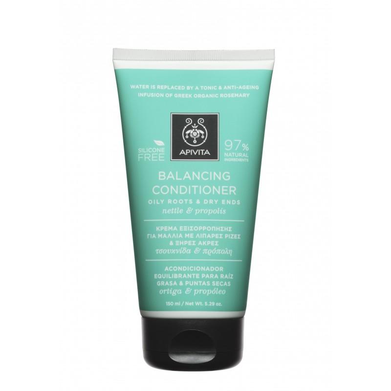 Ausgleichende Spülung für fettige Haarwurzeln und trockene Haarspitzen Apivita 150 ml