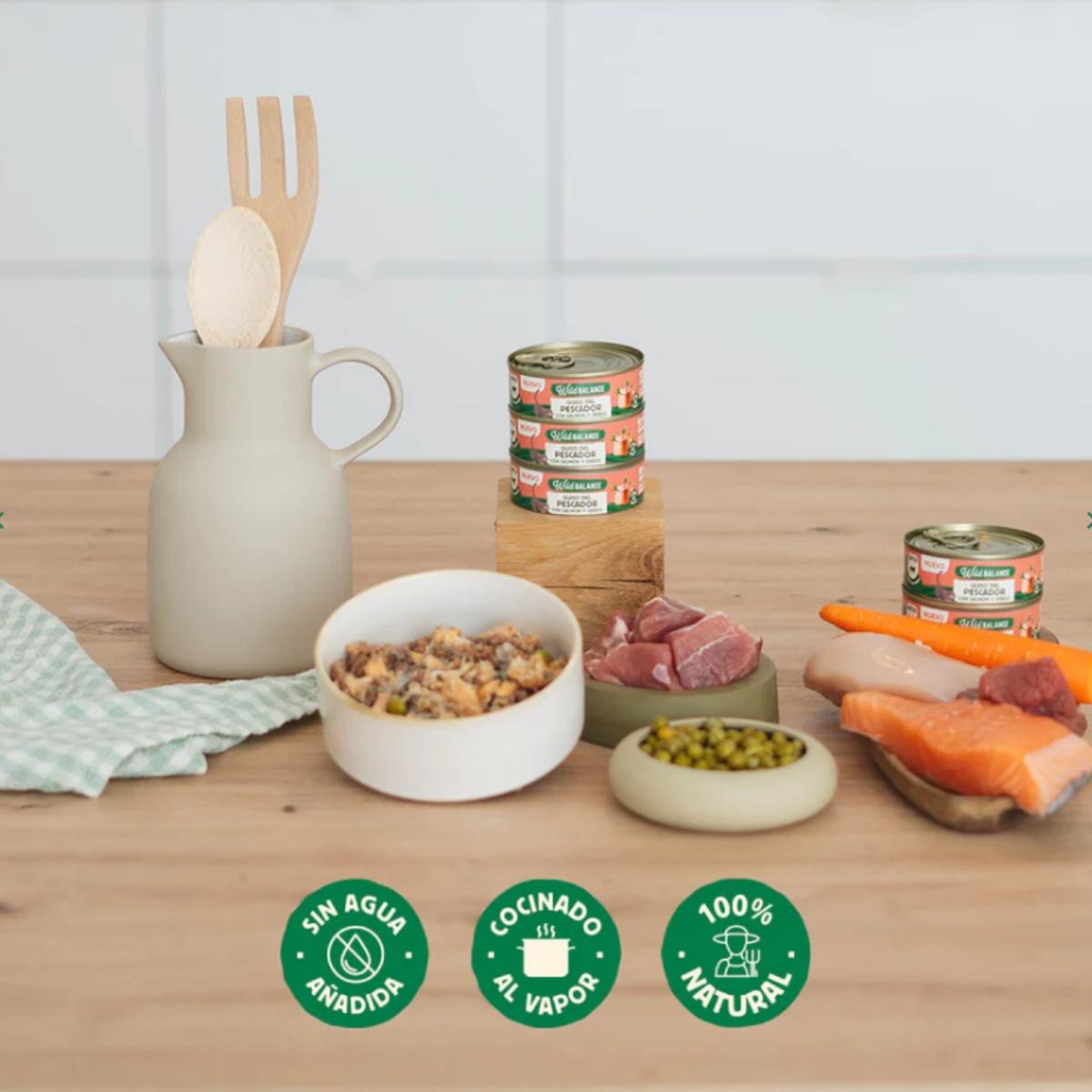 Pakket vissersstoofpotje met zalm en varkensvlees voor katten 6 x 80 g Wild Balance