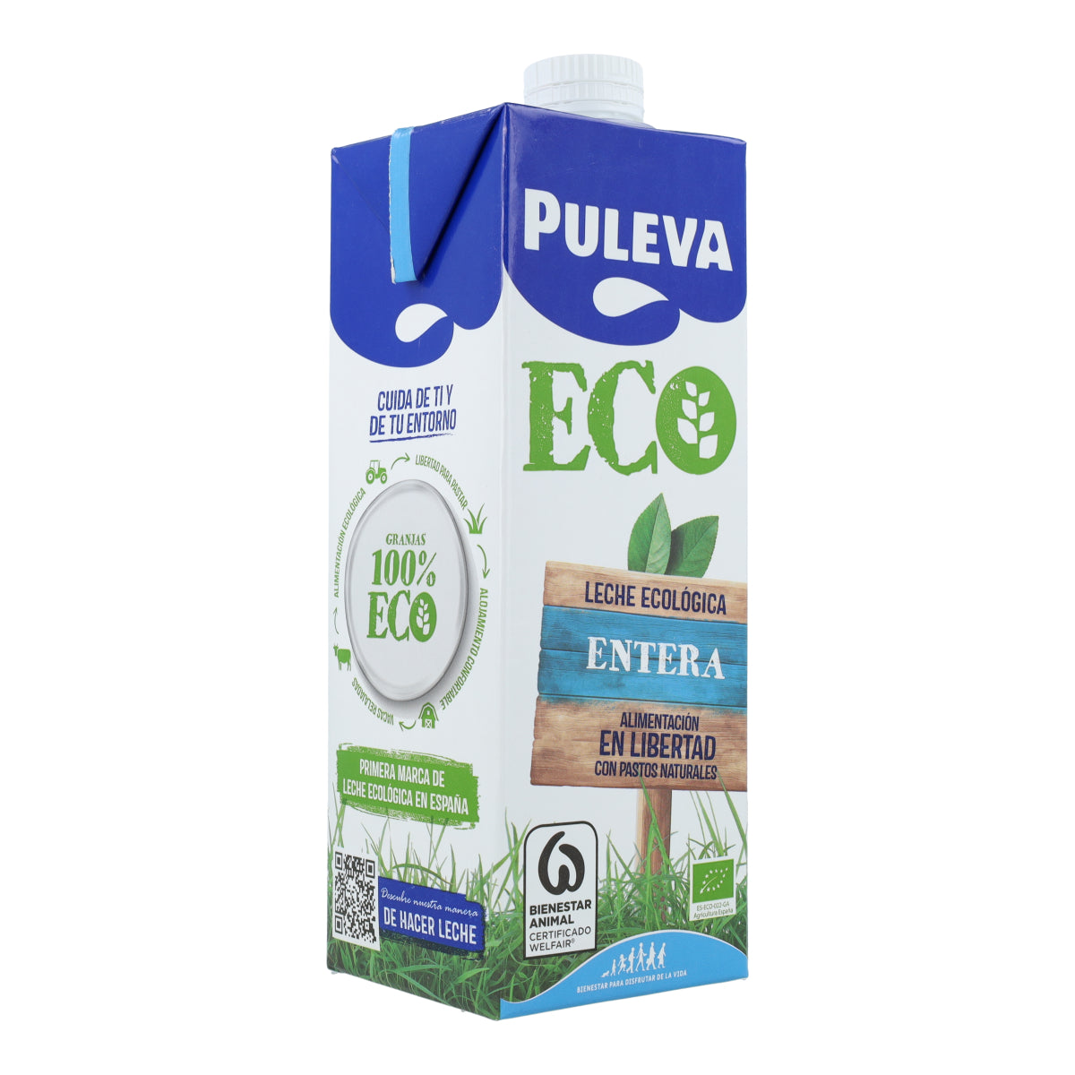 Pak van 6 stuks biologische volle melk Puleva, 1 l