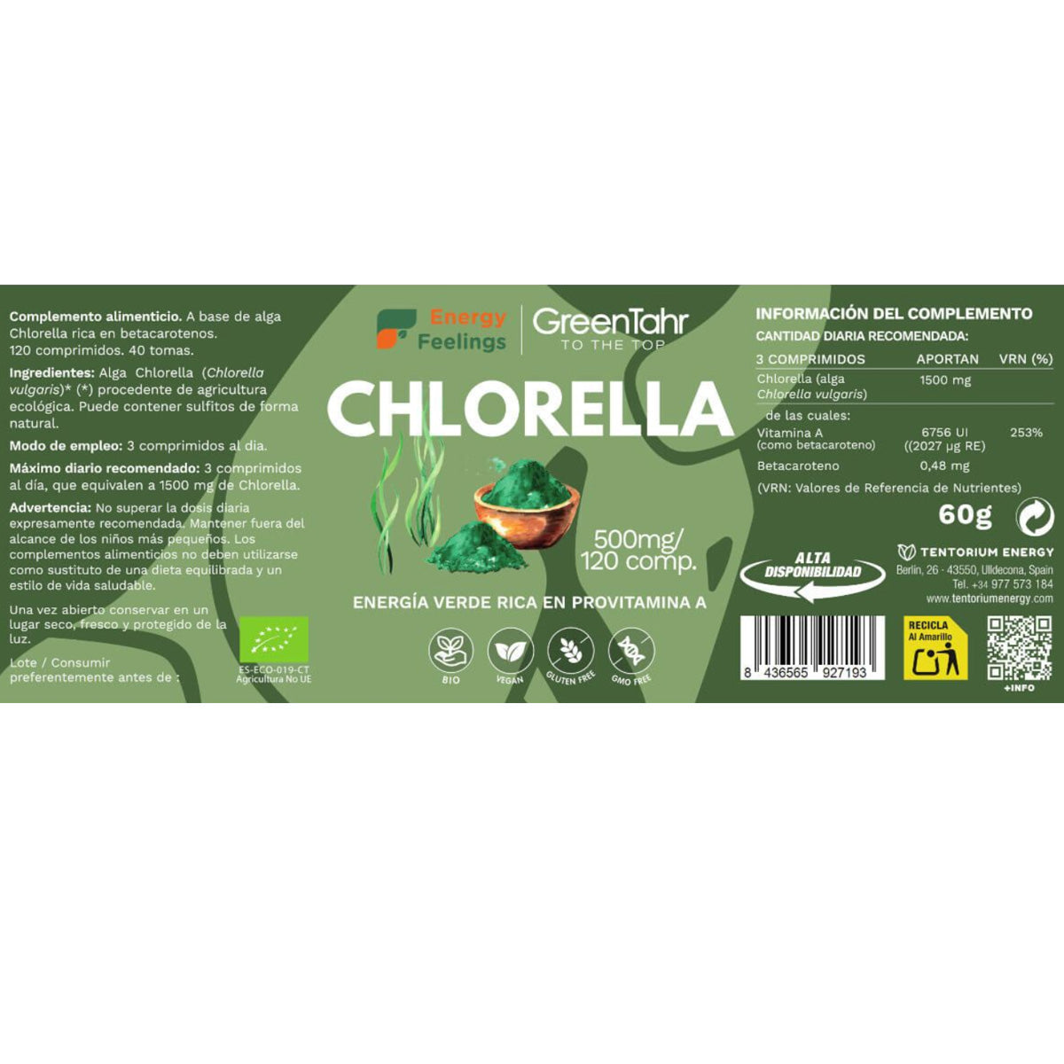 Chlorella ECO Energy Feelings 120 tabletten