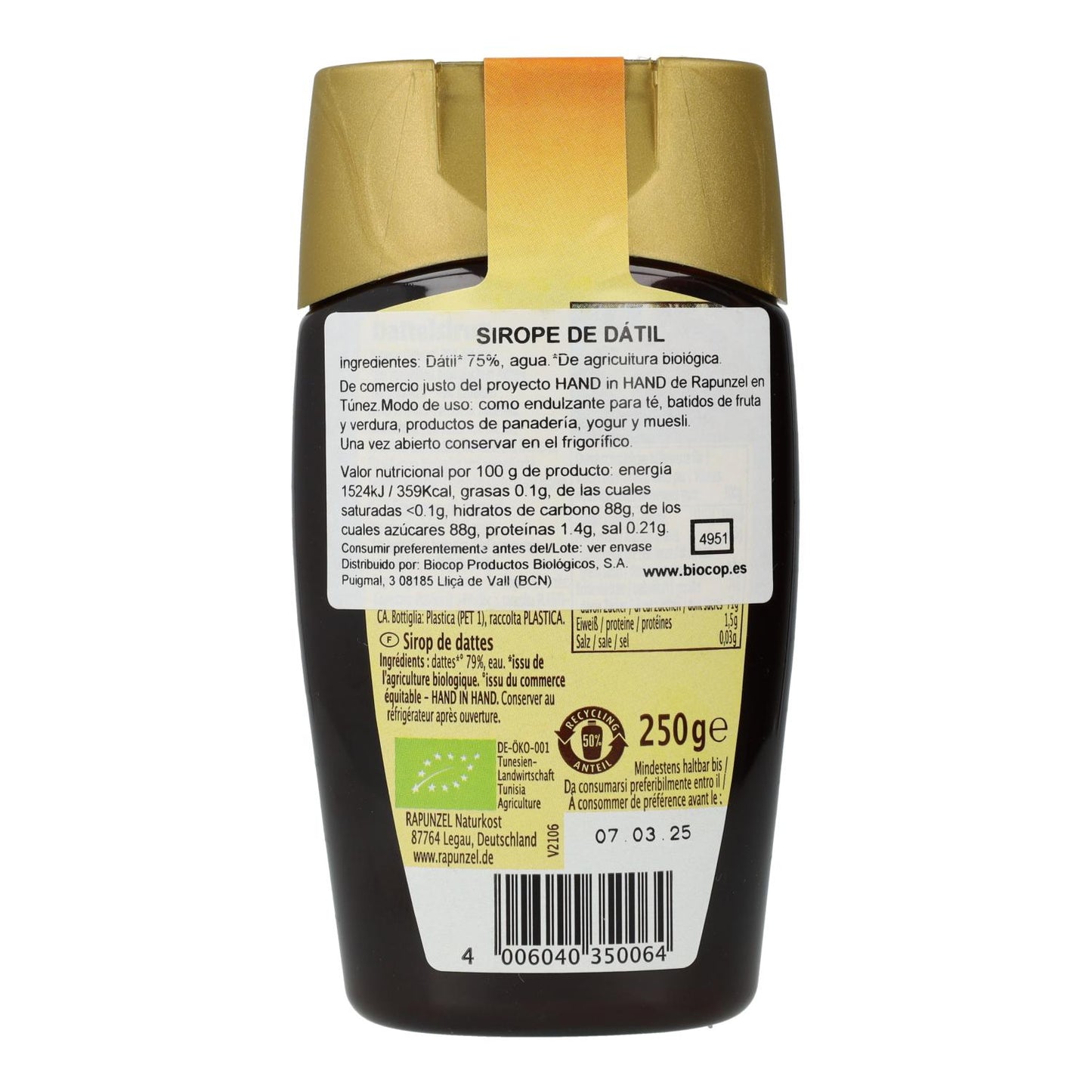 Rapunzel date syrup, 250 g