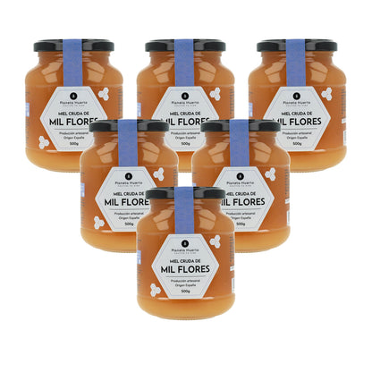 Pack 6x Miel Cruda de Mil Flores Planeta Huerto 500 g