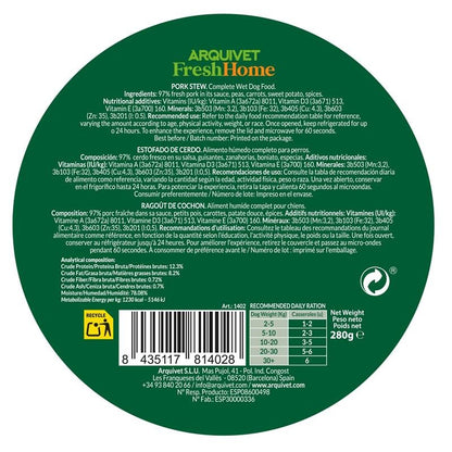 Arquivet Fresh Home Pork Stew Natvoer voor honden met varkensvlees 280 g