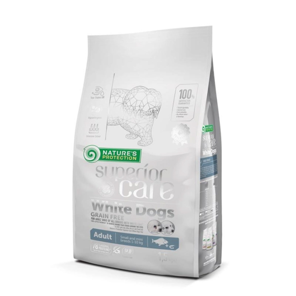 Nature's Protection White Dog Grain-Free Adult Small Breed Fish Food 1.5 kg