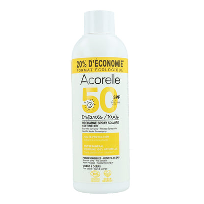 High protection sun spray refill for children SPF50 Acorelle 150 ml