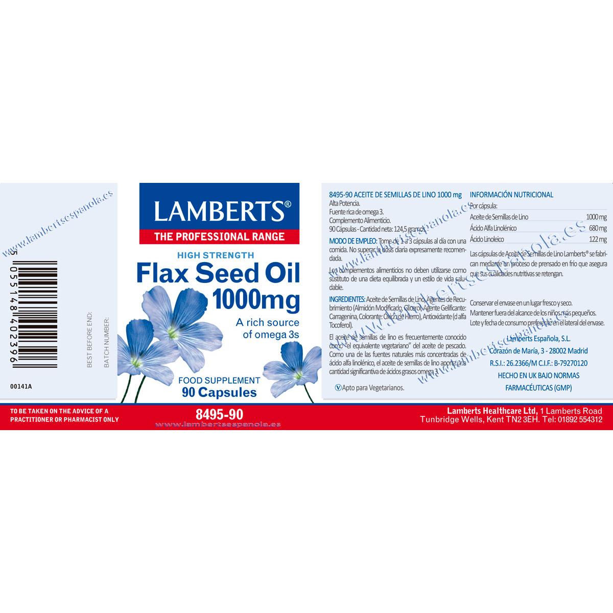 Olej z nasion lnu Lamberts 90 kapsułek