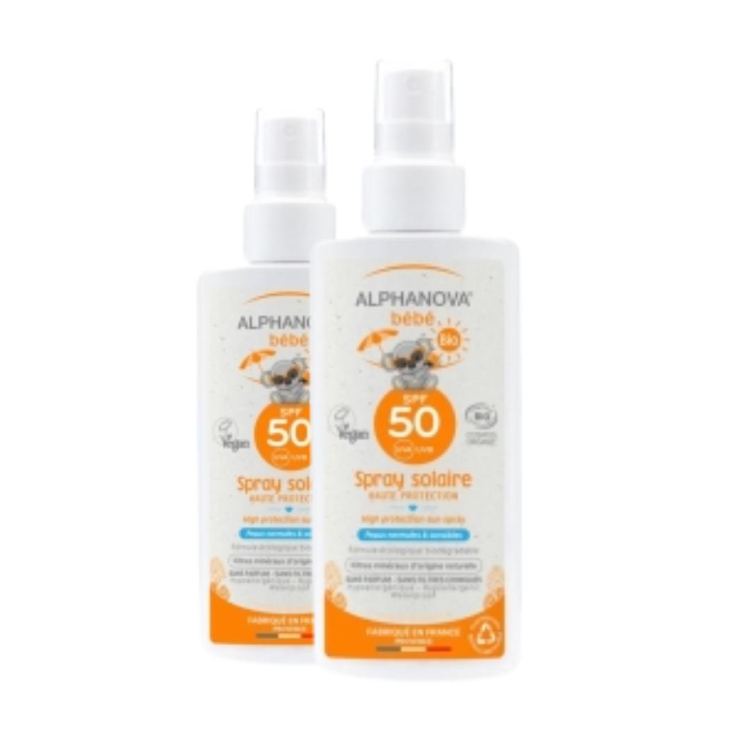 Confezione risparmio x2 Crema solare per bambini SPF 50 Alphanova 125 ml
