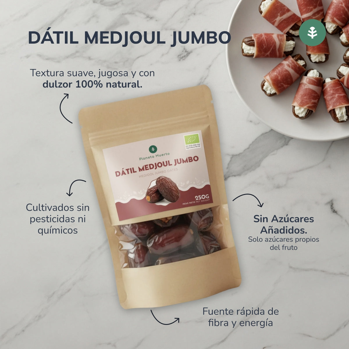 Daktyle medjoul jumbo ECO Planeta Huerto 250 g