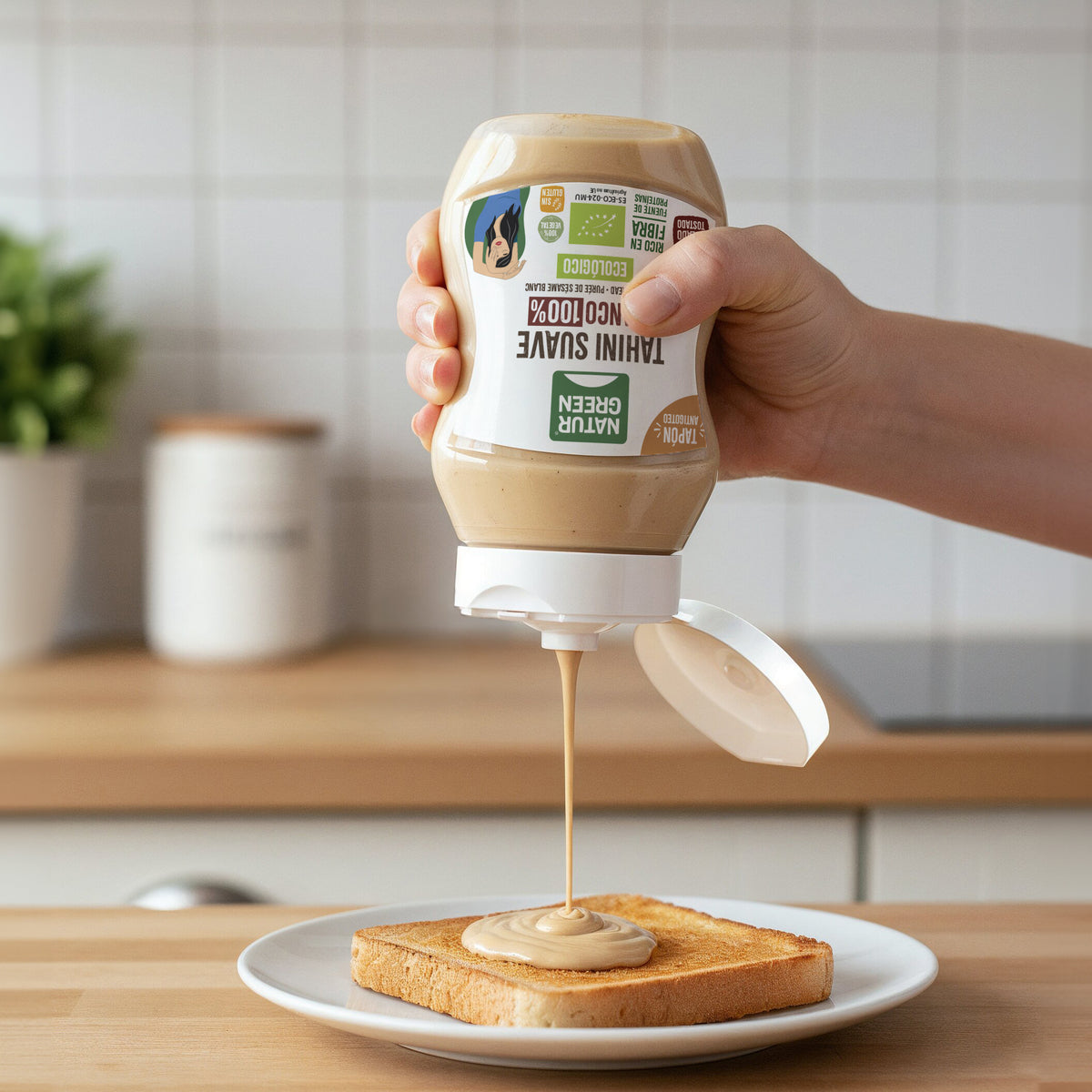 Tahini doux blanc anti-gouttes bio NaturGreen 270 g